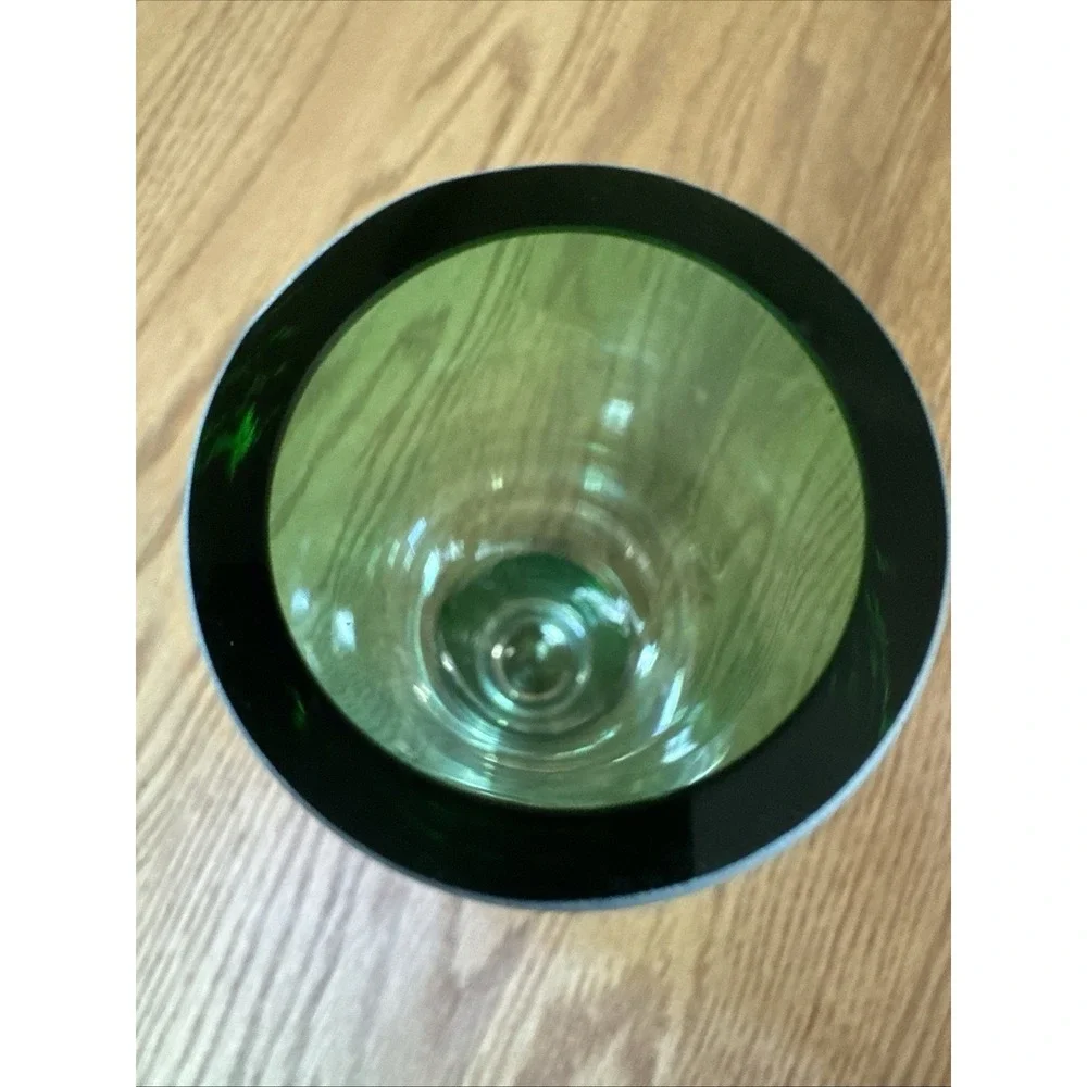 Green Glass Vase Poland Handcrafted &‎ Mouthblown Cylinder Bud Vase Art Glass